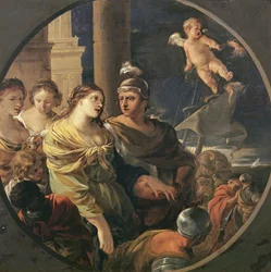 Dido és Aeneas búcsúja (olaj, réz)